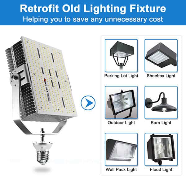 300w led pole light retrofit