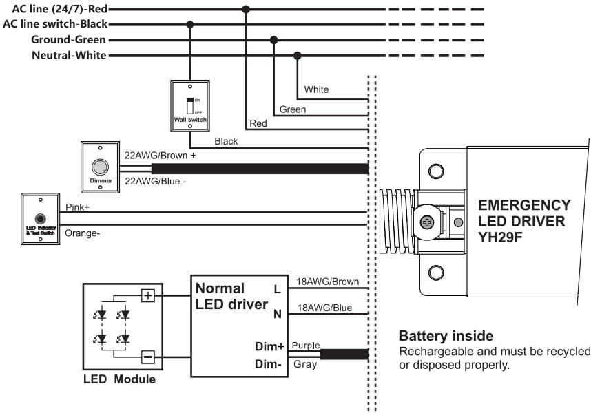 LED emergency battery wiring diagram