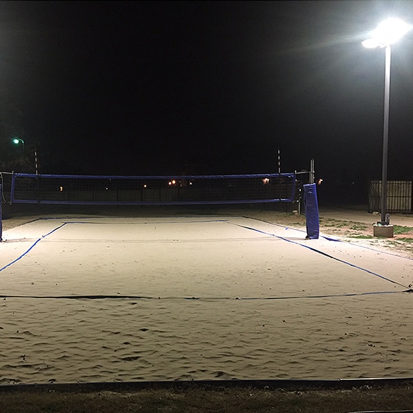 Volleyball court pole lights