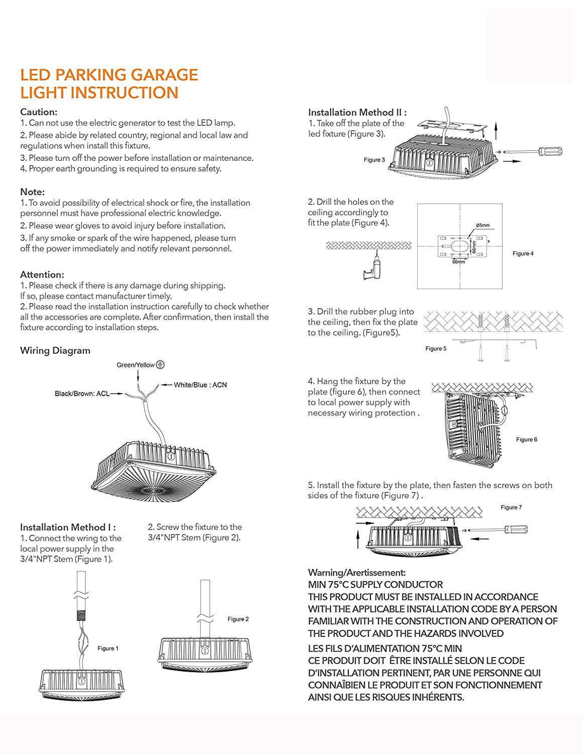 canopy light fixture installation instruction
