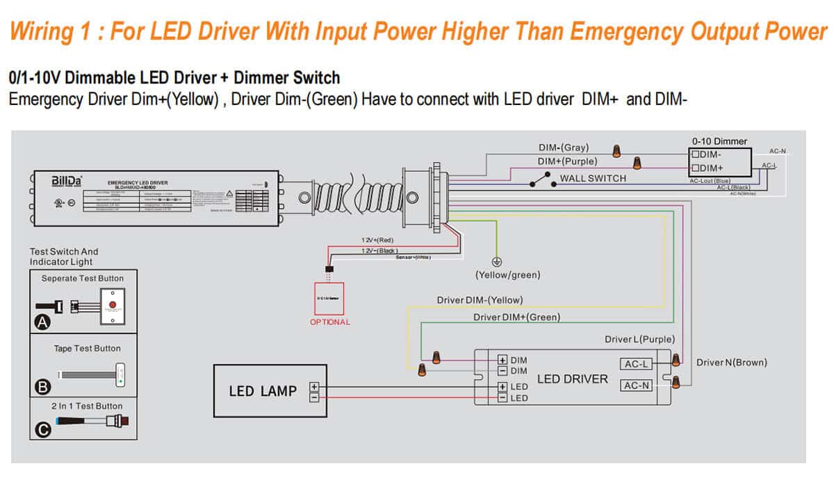 emergency led driver wiring diagram