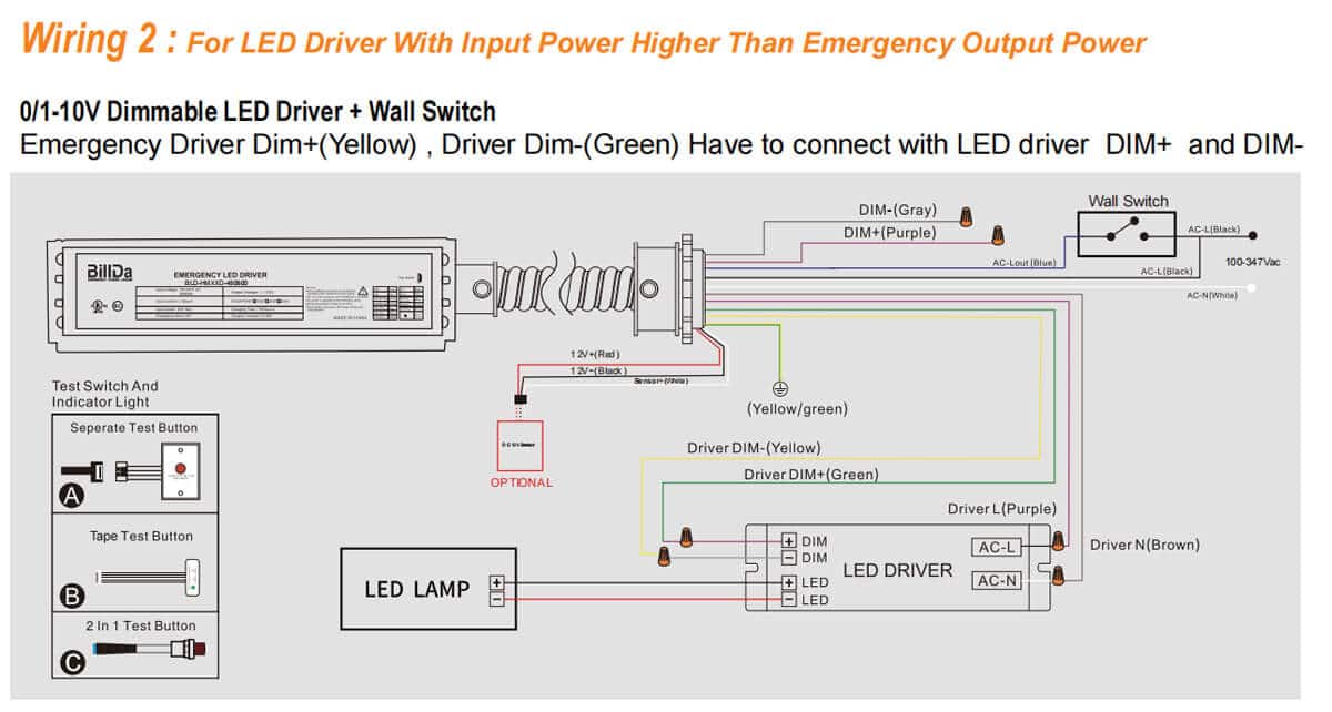 led emergency driver wiring diagram
