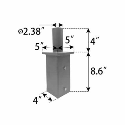 5 inch square to round light pole adapter