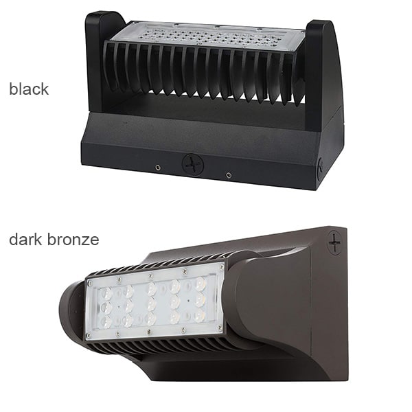40W Rotatable LED wall pack fixture black finish and dark bronze finish