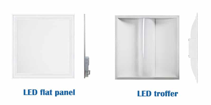 LED flat panel light versus LED troffer fixtures