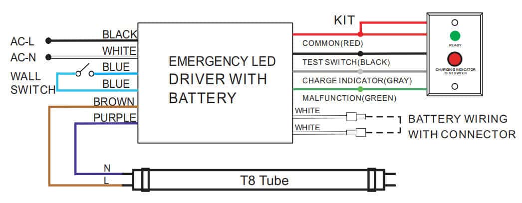 Emergency Battery Pack for LED Lights 4ft Tube & Recessed Downlight Typical House Wiring Diagram Chiuer