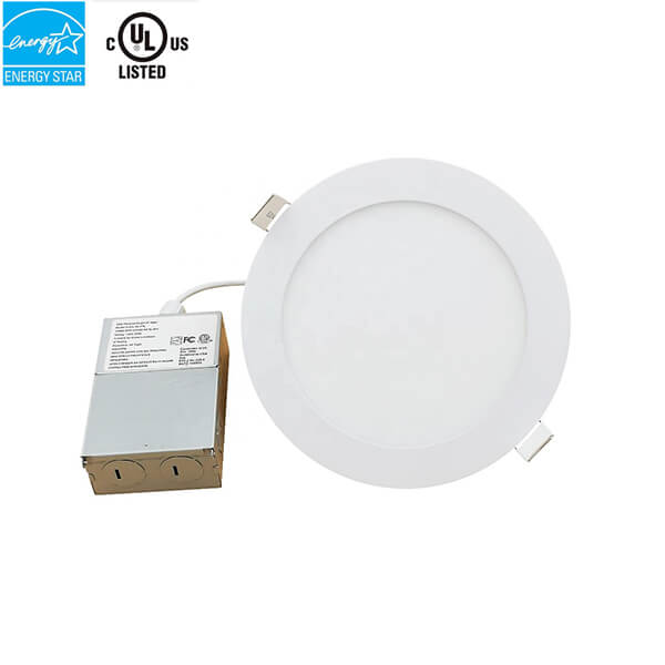 ANC 4-Inch 9W 120V Low Profile Recessed Ultra Thin LED Panel Light,Retrofit Downlight Wafer Panel Slim IC Rated ETL Energy Star 3000K Warm White Round Panel Ceiling Light 4 Pack 
