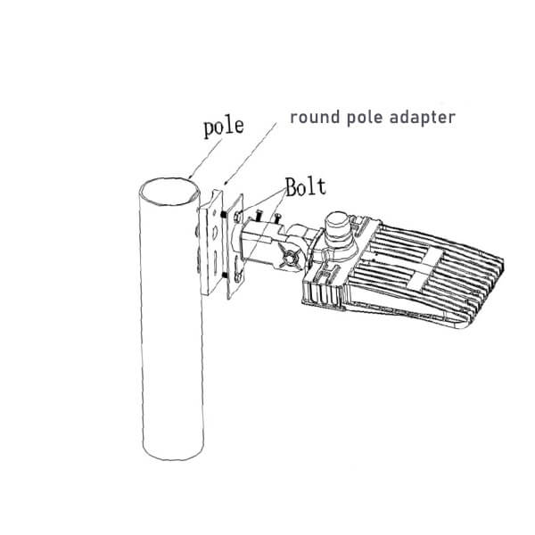 adapter for round pole arm mounting kit