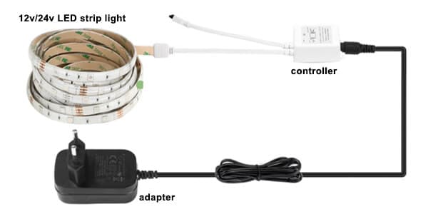 how to connect LED strip light