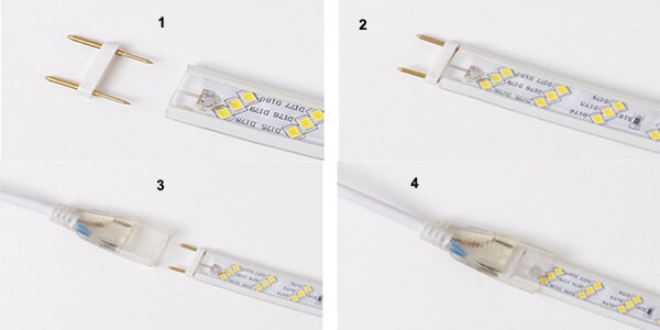 how to connect 120v LED tape light