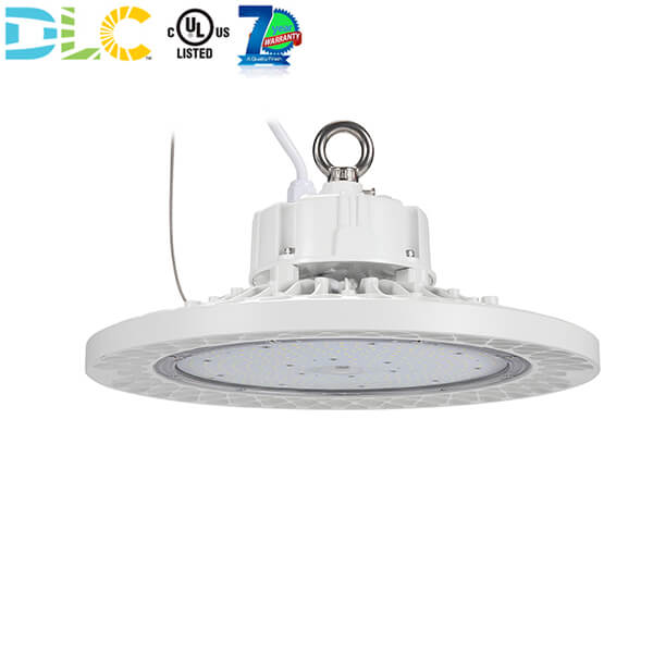 White UL/DLC Qualified LED UFO High Bay Light Fixture with Hook - IP65 